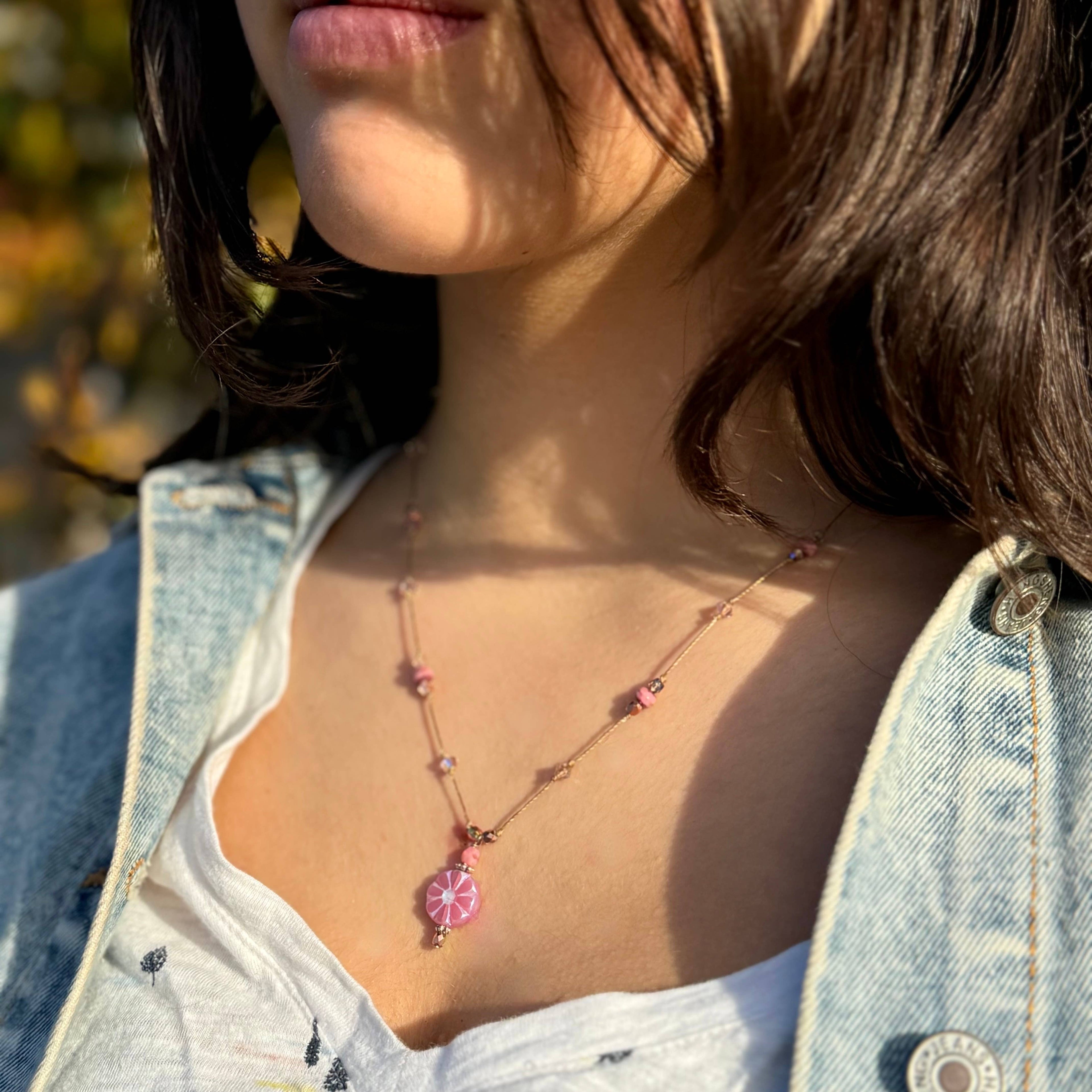 Jo Bird Jewelry Flower Pendant Necklace