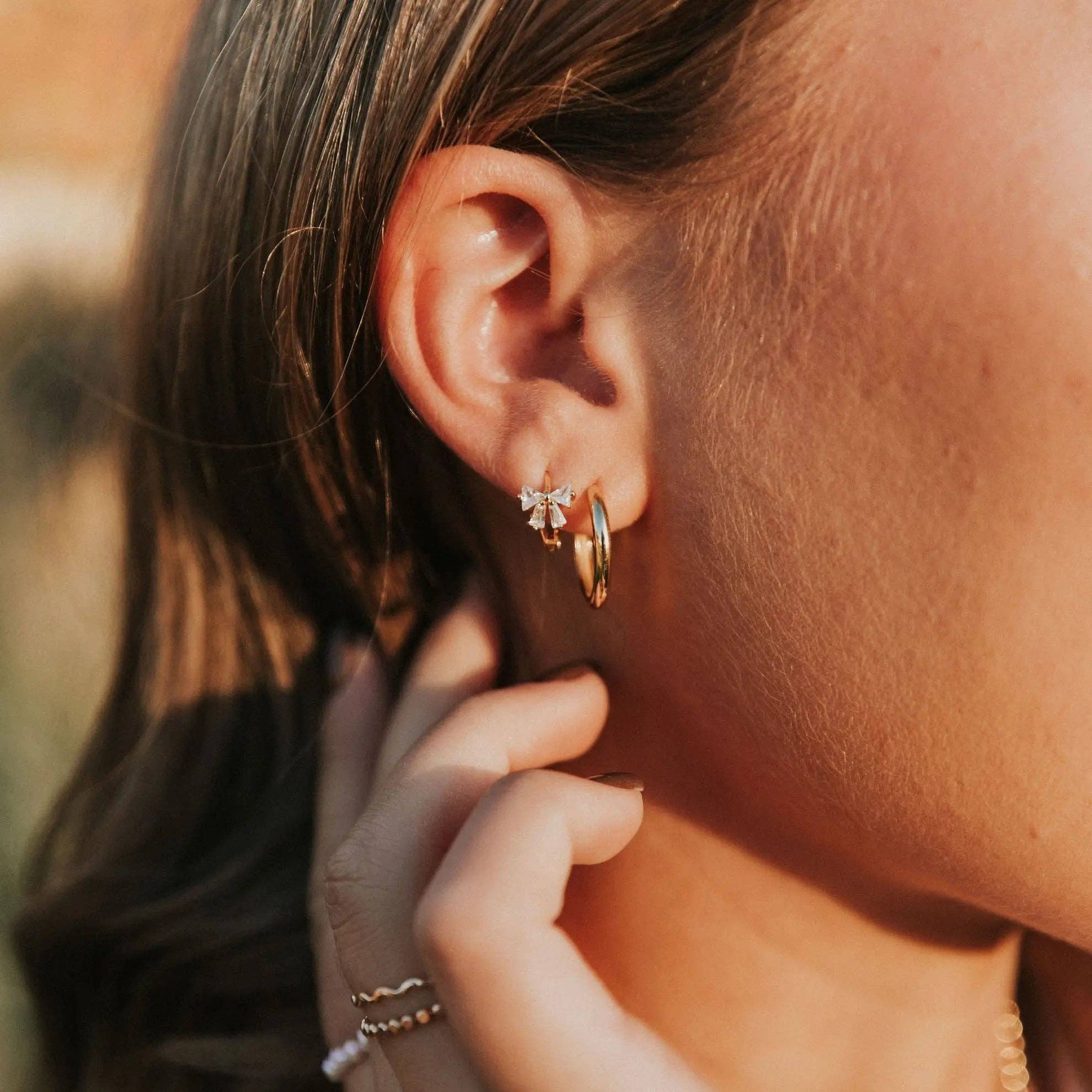 Mauve Jewelry Co. Lucy Diamond Bow Hoops