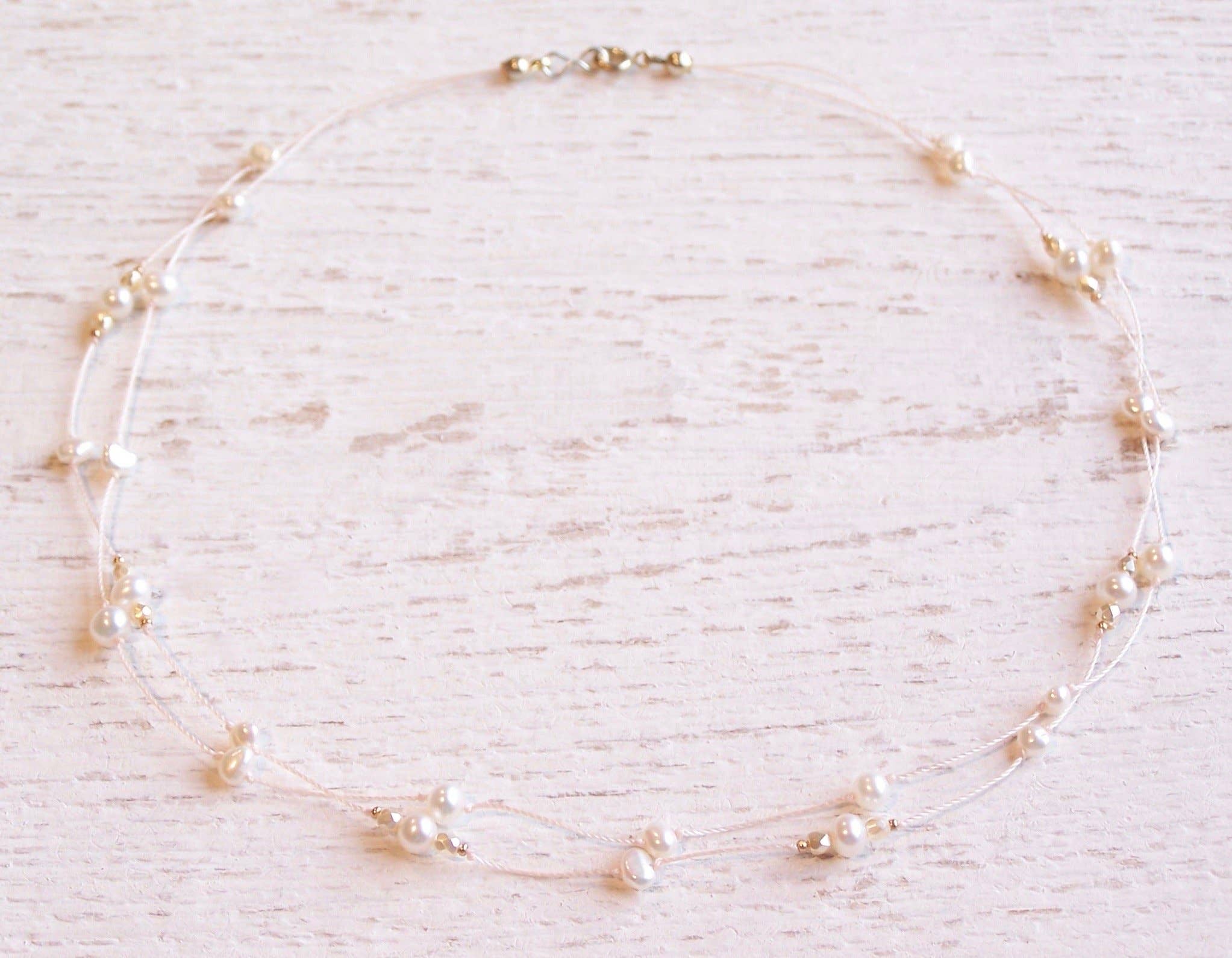 Jo Bird Jewelry Knotted Pearl Necklace - Hilo Lei Ivory