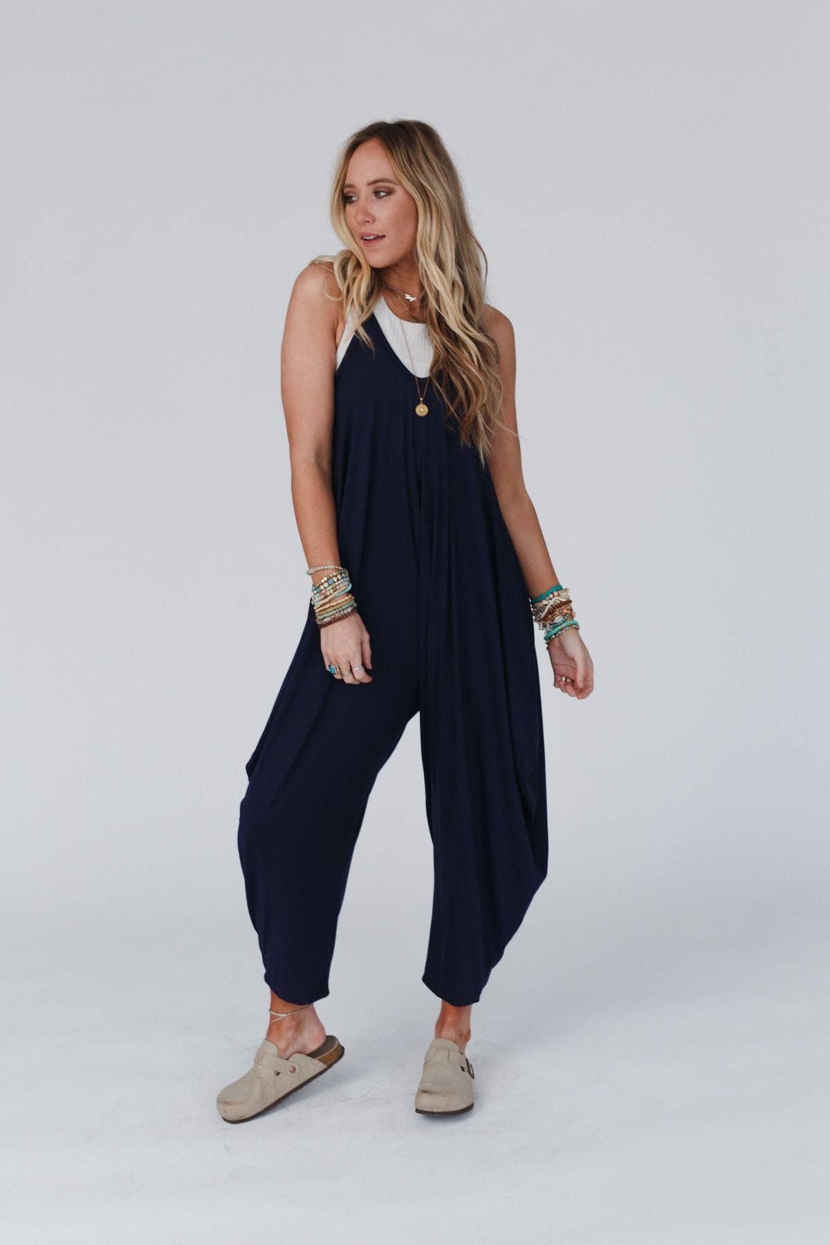 Three Bird Nest The Perfect Harem Jumpsuit - Navy