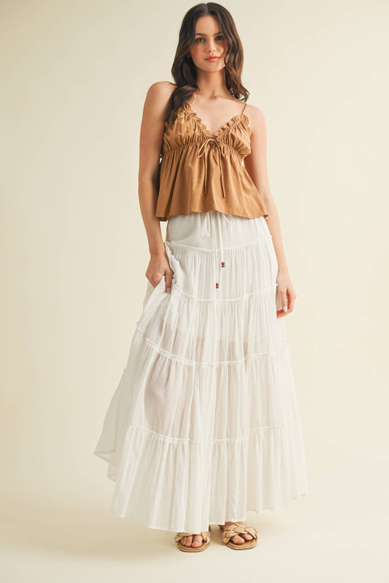 Mustard Seed SIERRA TIERED MAXI SKIRT