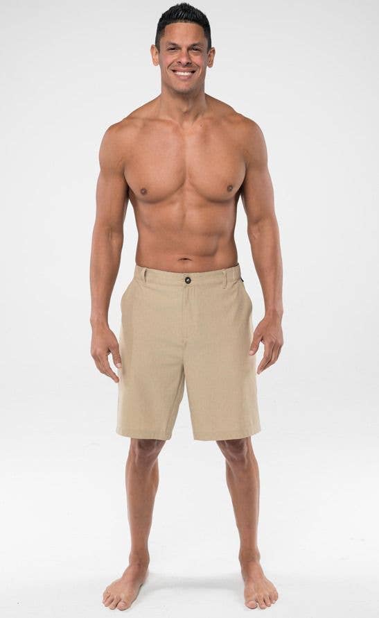Hawk's Bay MENS HYBRID SWIMMING SHORTS MAS-2202 KHAKI