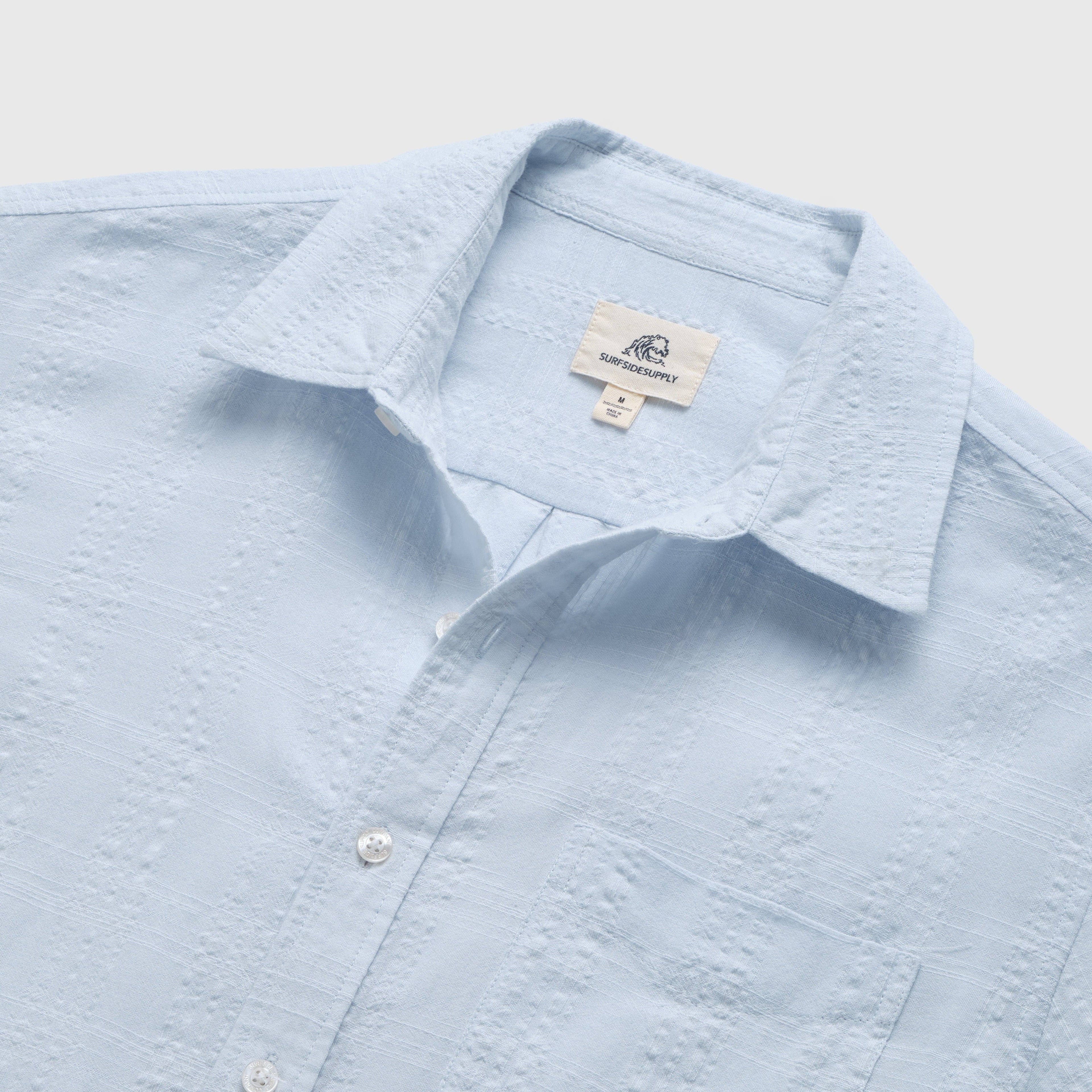 SURFSIDESUPPLY Joseph Textured S/S Shirt - Light Blue