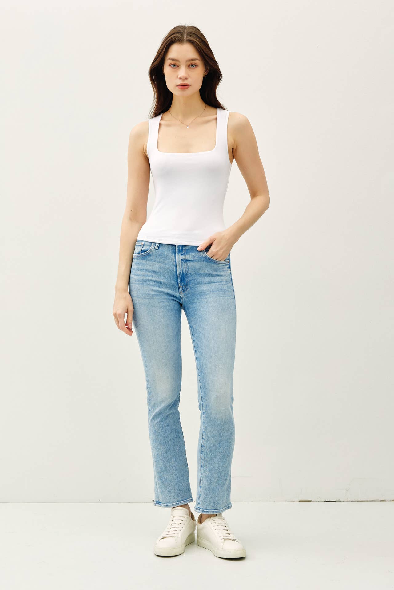 Be Cool BASIC THREADS DOUBLE LINED SQUARE NECK TANK