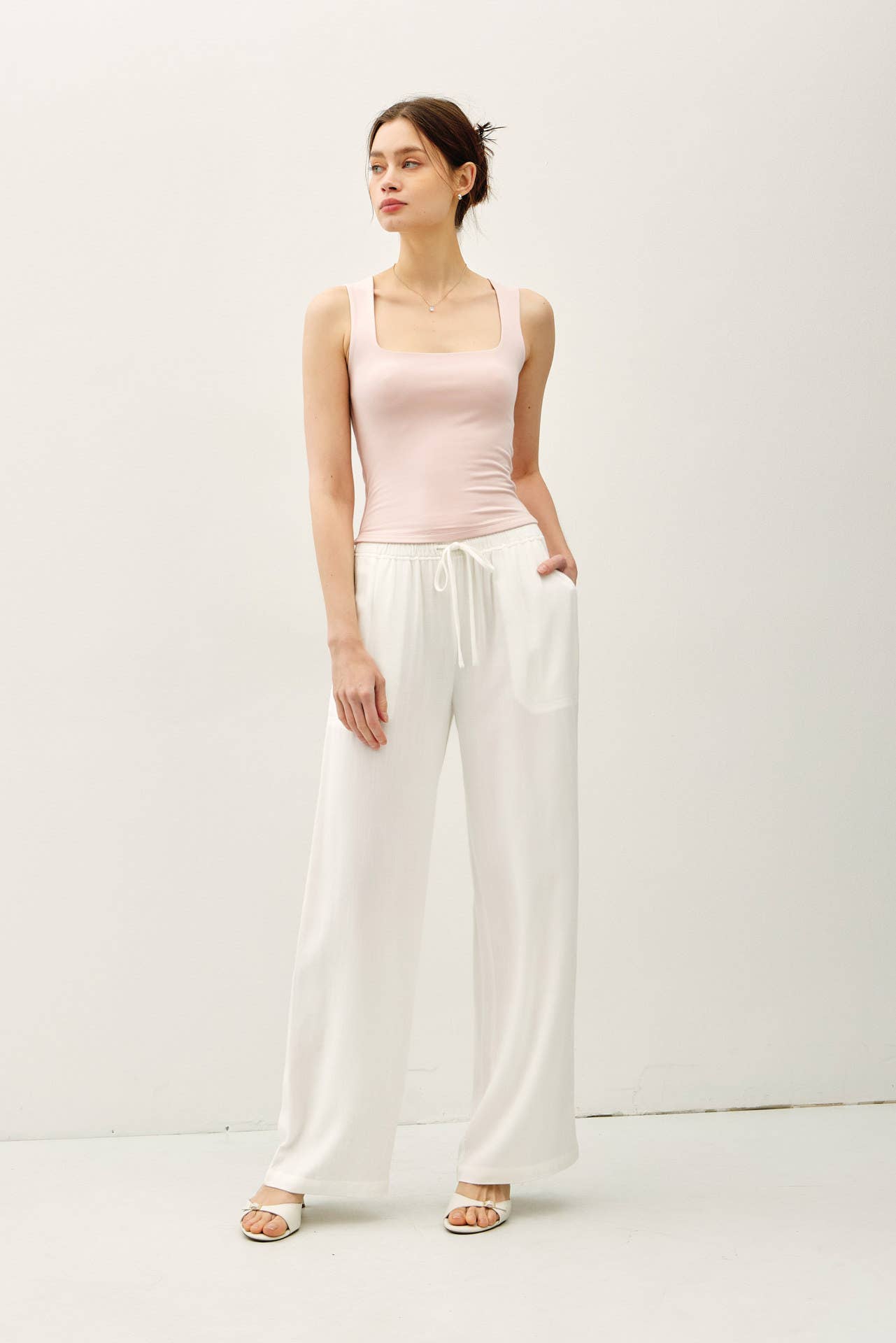 Be Cool BASIC THREADS DOUBLE LINED SQUARE NECK TANK