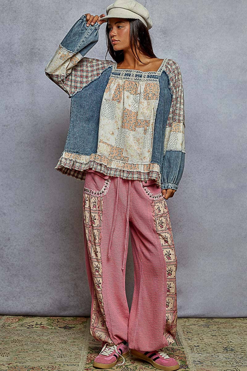 Pol Clothing October Patchwork Top