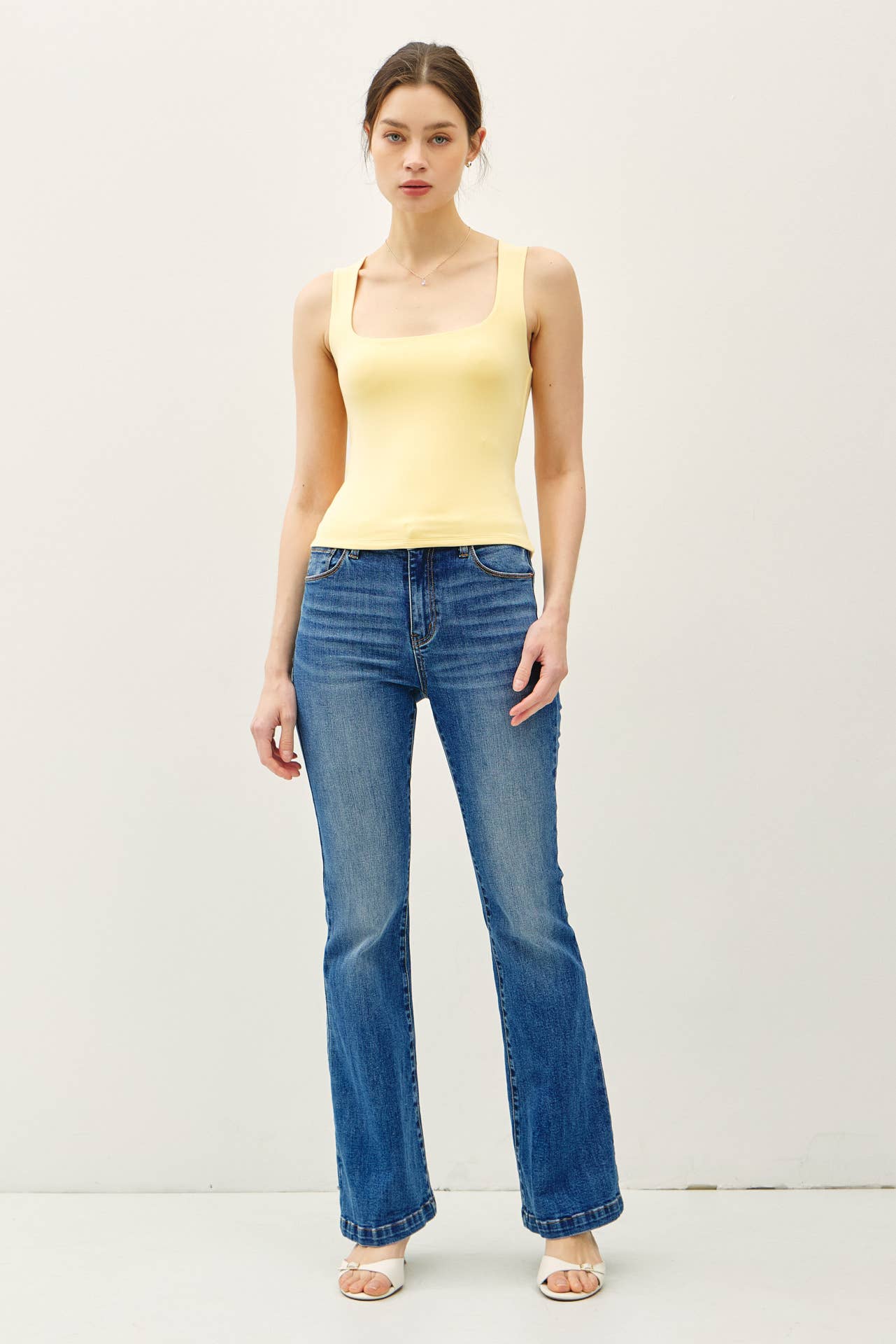 Be Cool BASIC THREADS DOUBLE LINED SQUARE NECK TANK