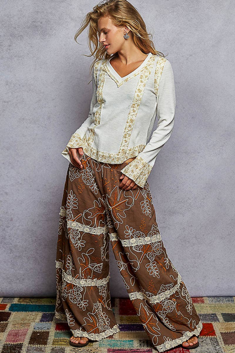 Pol Clothing Strawberry Wine Long Sleeve