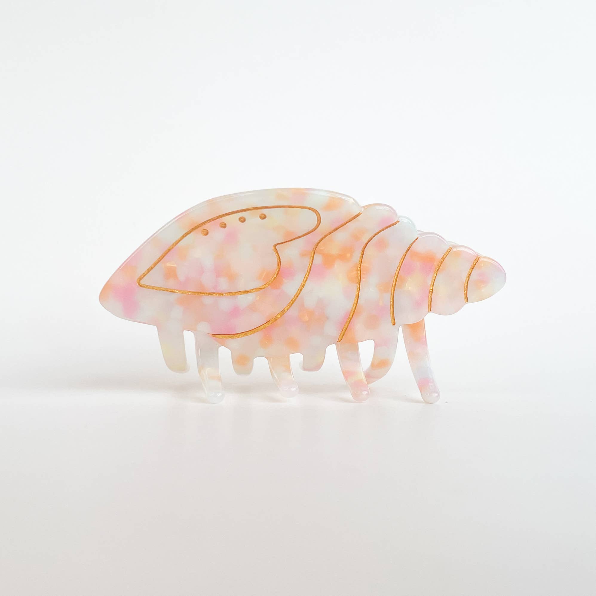 Adorro Sandy | Conch Shell Claw Clip Light pink multi