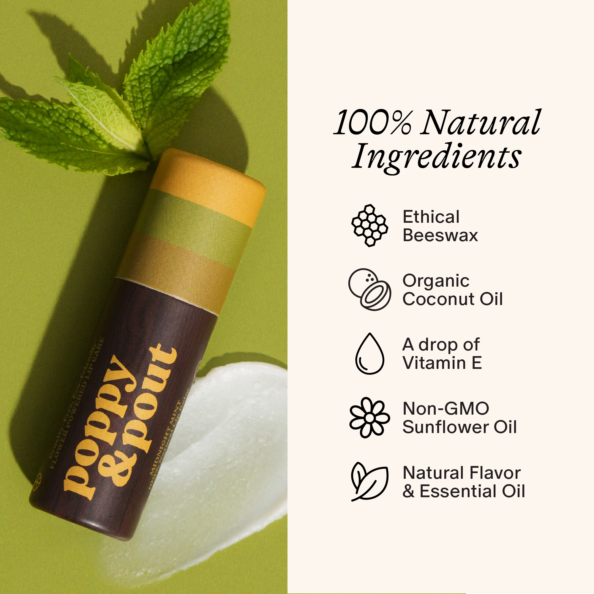 Poppy & Pout Lip Balm, Retro Surf, Midnight Mint