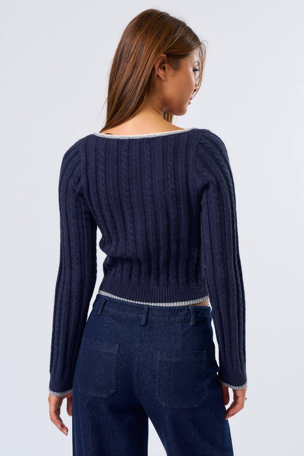 Blue Blush School Girl Sweater Top