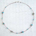 Jo Bird Jewelry Czech Glass Choker Necklace Blue Pink Mix