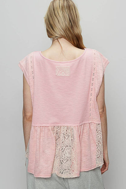 Pol Clothing BOAT NECK SOLID EMBROIDERY TEXTURED KNIT TOP