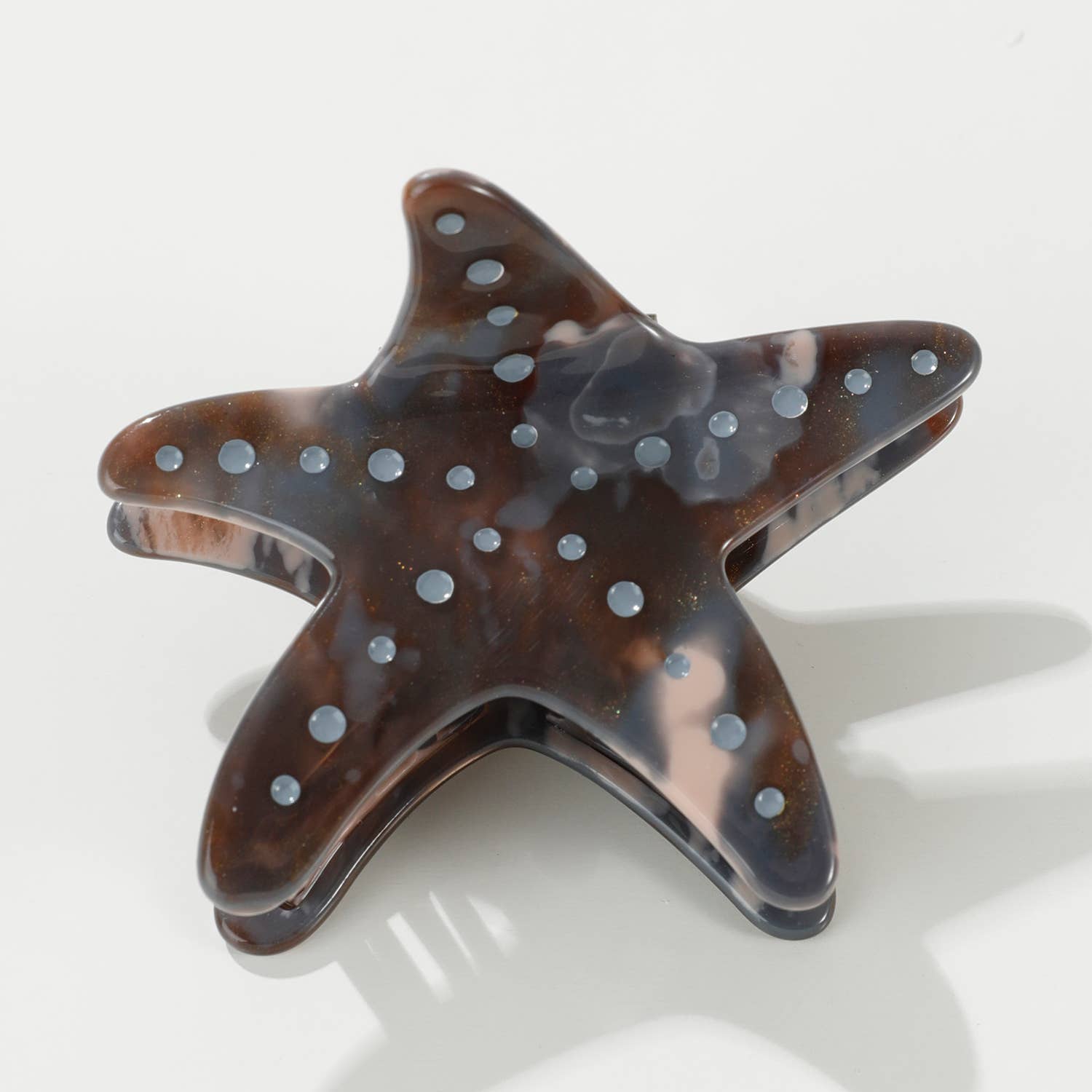 Adorro Calacatta Starfish | Medium Painted Starfish Claw Clip Blue-Brown