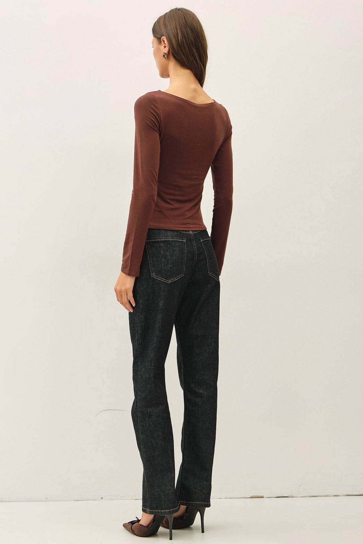 Be Cool BASIC THREADS BOAT NECK LONG SLEEVE TOP
