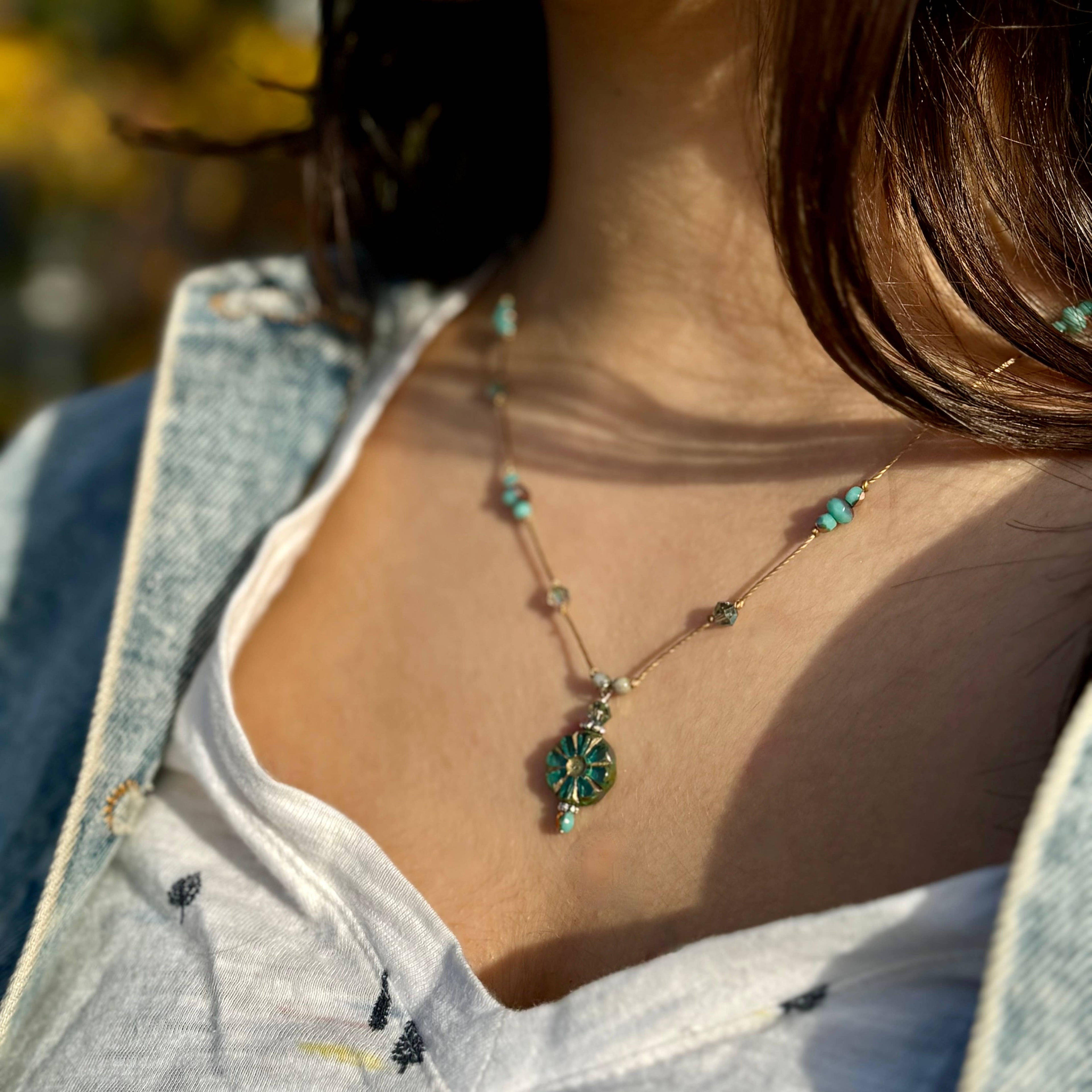 Jo Bird Jewelry Flower Pendant Necklace