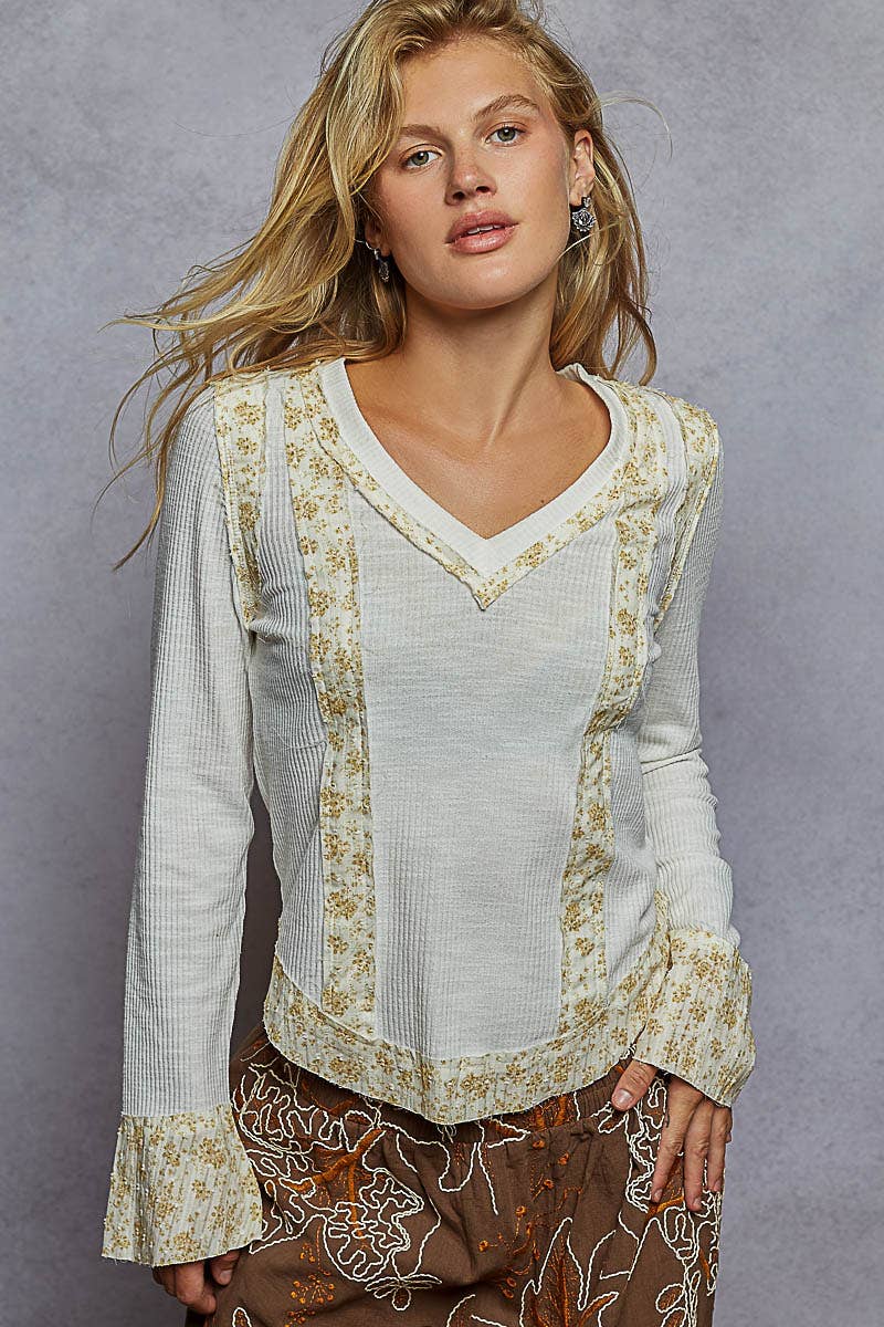 Pol Clothing Strawberry Wine Long Sleeve