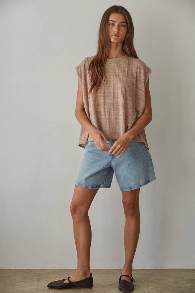 By Together KNIT RIBBED SLEEVELESS TOP