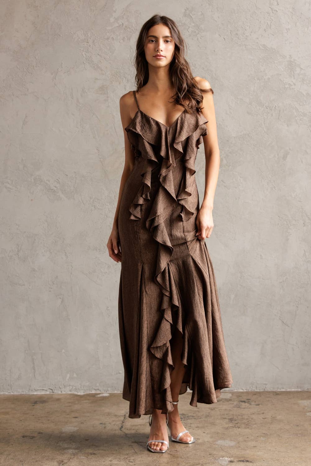 STORIA ENCHANTED RUFFLED MAXI DRESS