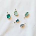 The Salty Gem Blue Sea Glass Necklace (Handmade)