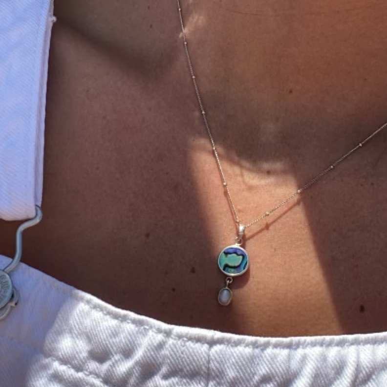 The Salty Gem Shell & Pearl Necklace (Handmade)