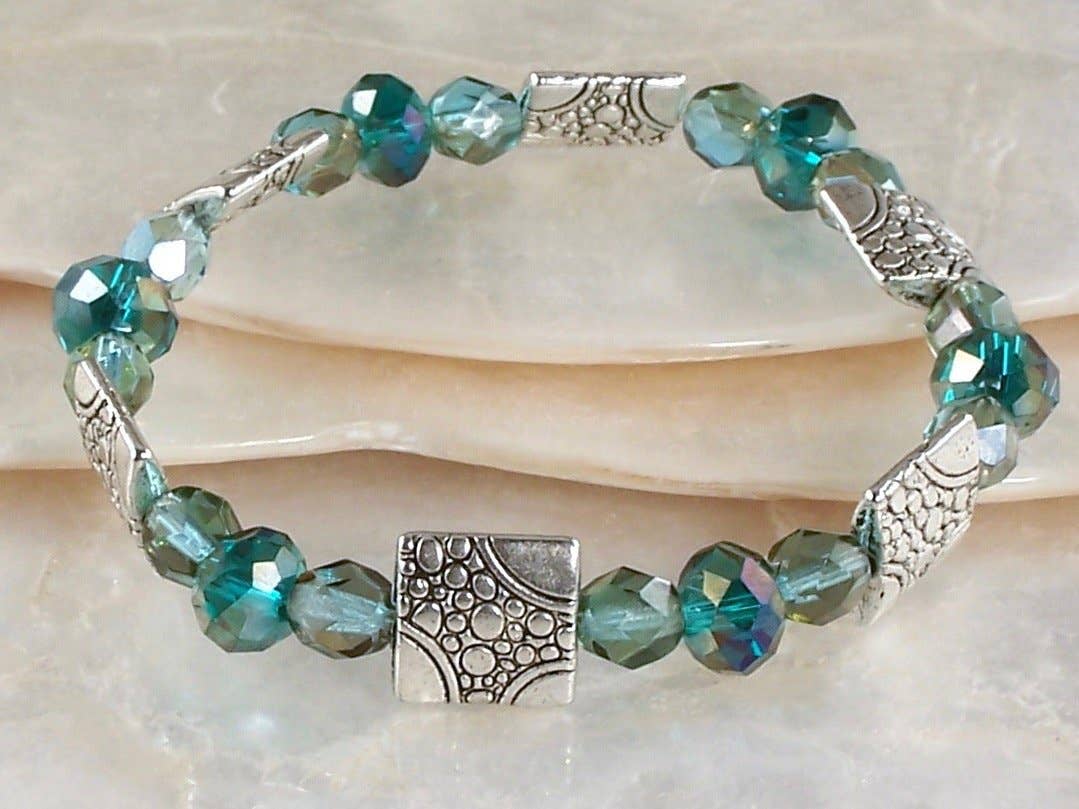 Jo Bird Jewelry Elastic Czech Bracelet - Spring Colors