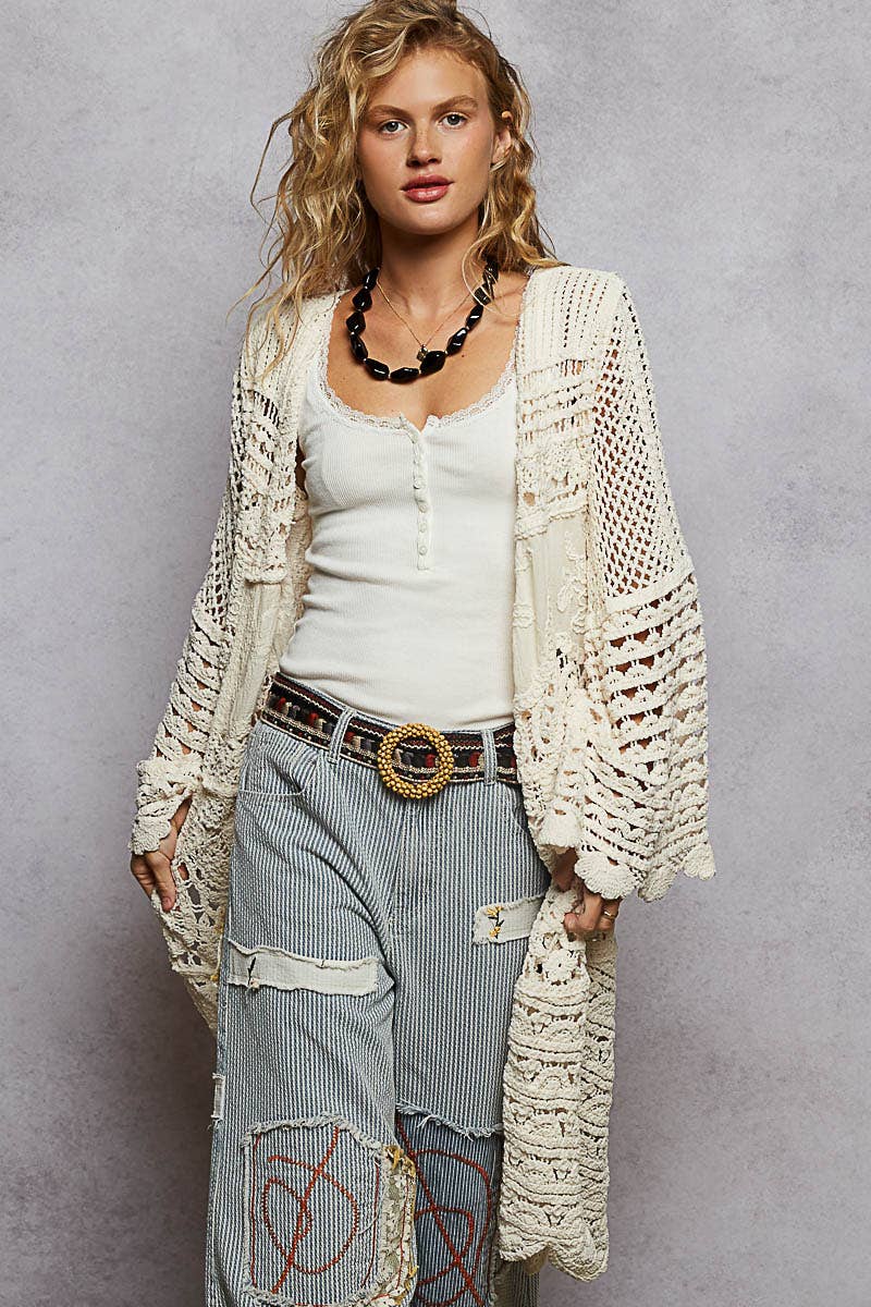 Pol Clothing Fall Festival Cardigan CREAM