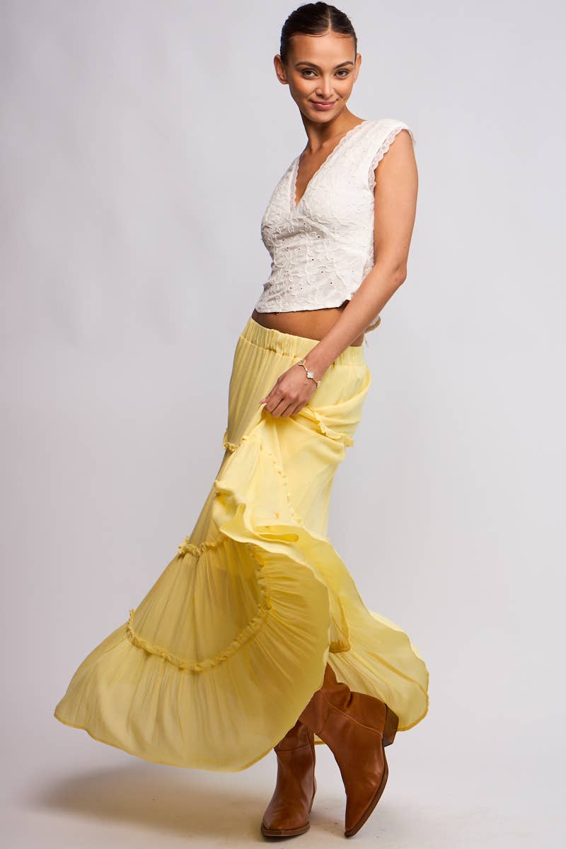 Sky to Moon ELLA TIERED MAXI SKIRT