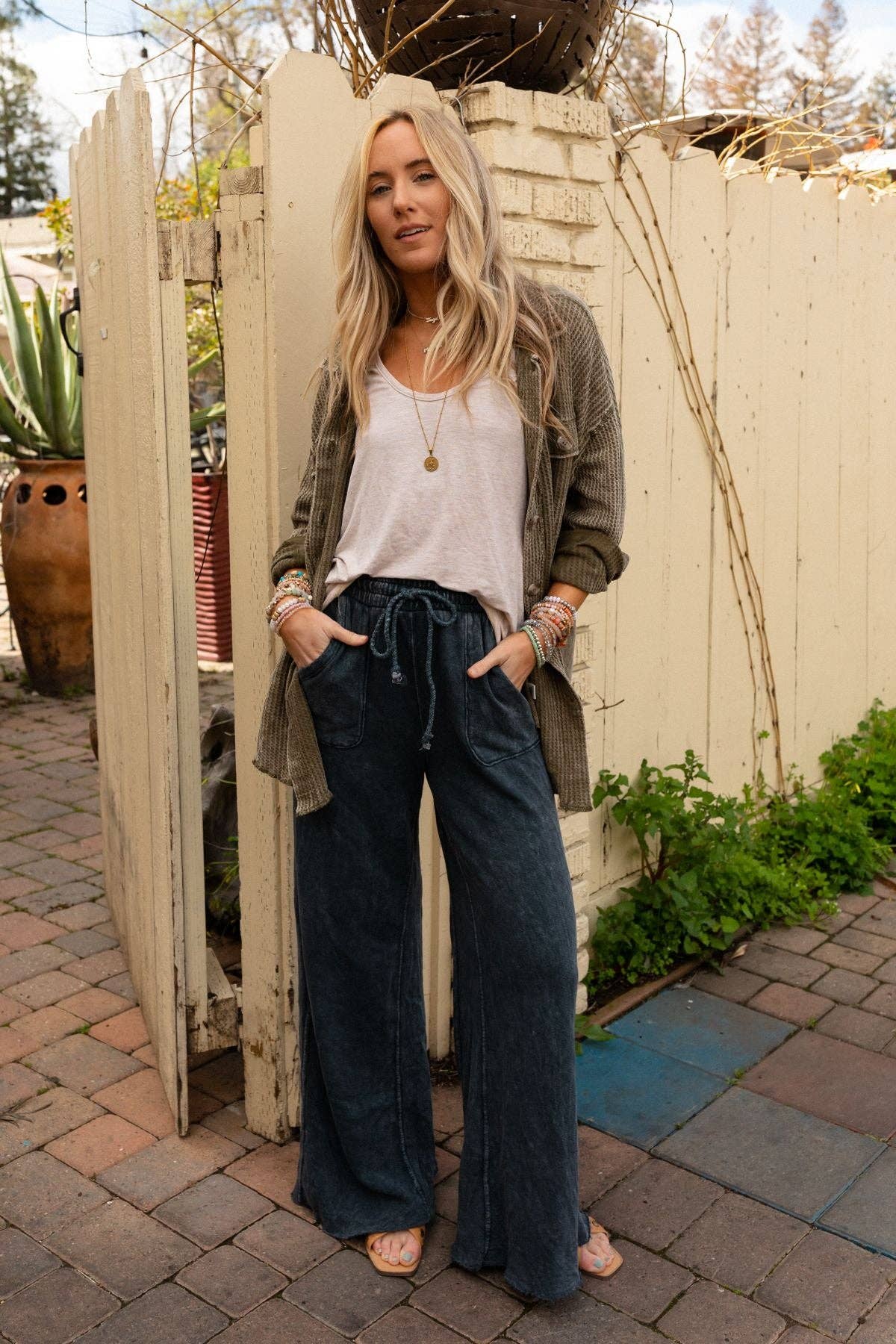 Three Bird Nest Relaxing Robin Wide Leg Pant - New Navy