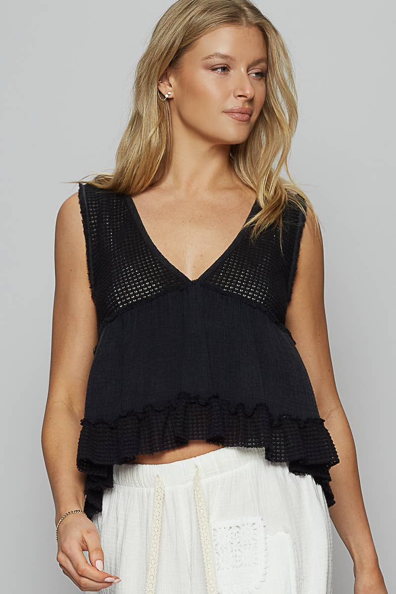 Pol Clothing BONNIE BABYDOLL TOP