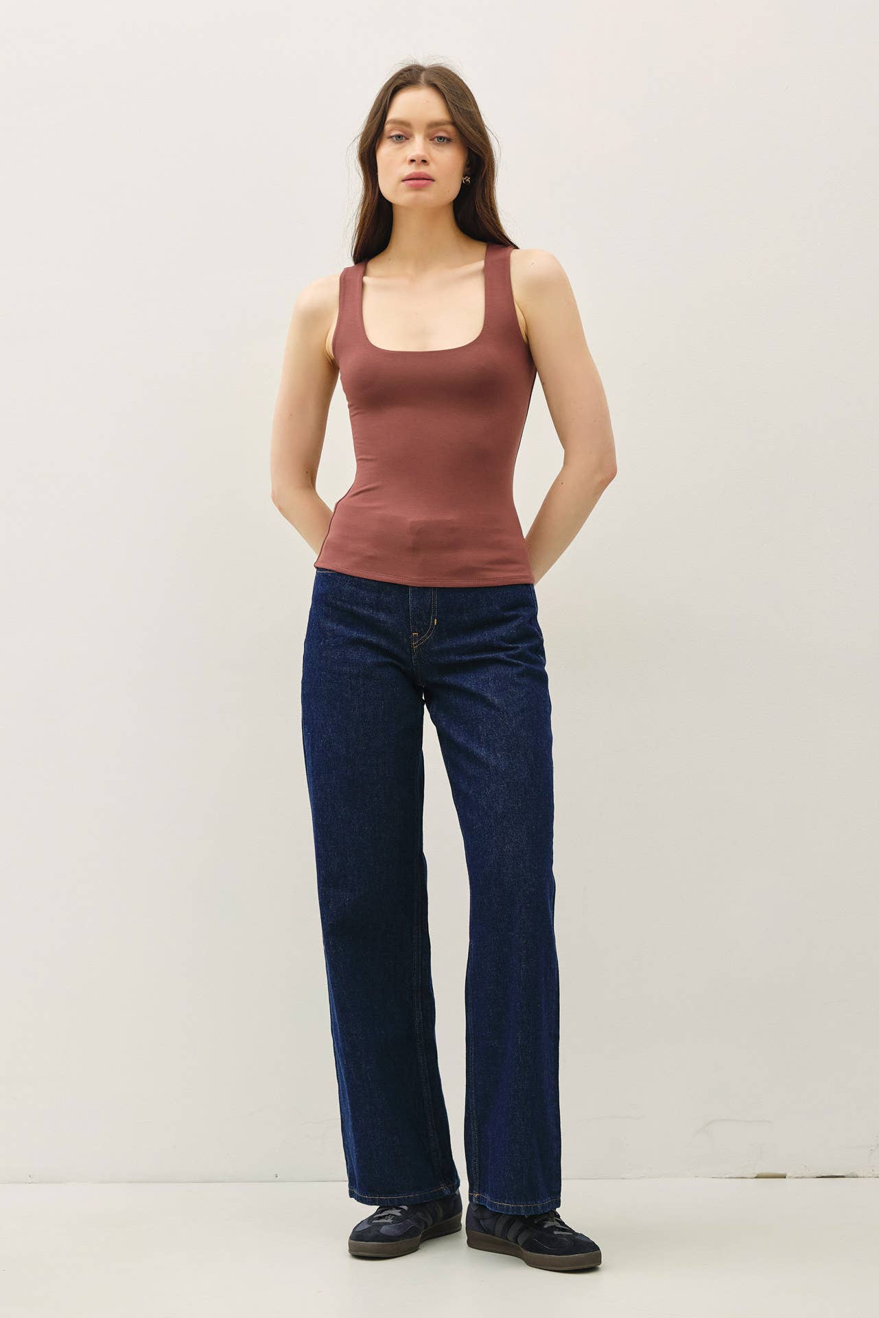 Be Cool DOUBLE LINED BASIC THREADS SQUARE NECK TANK