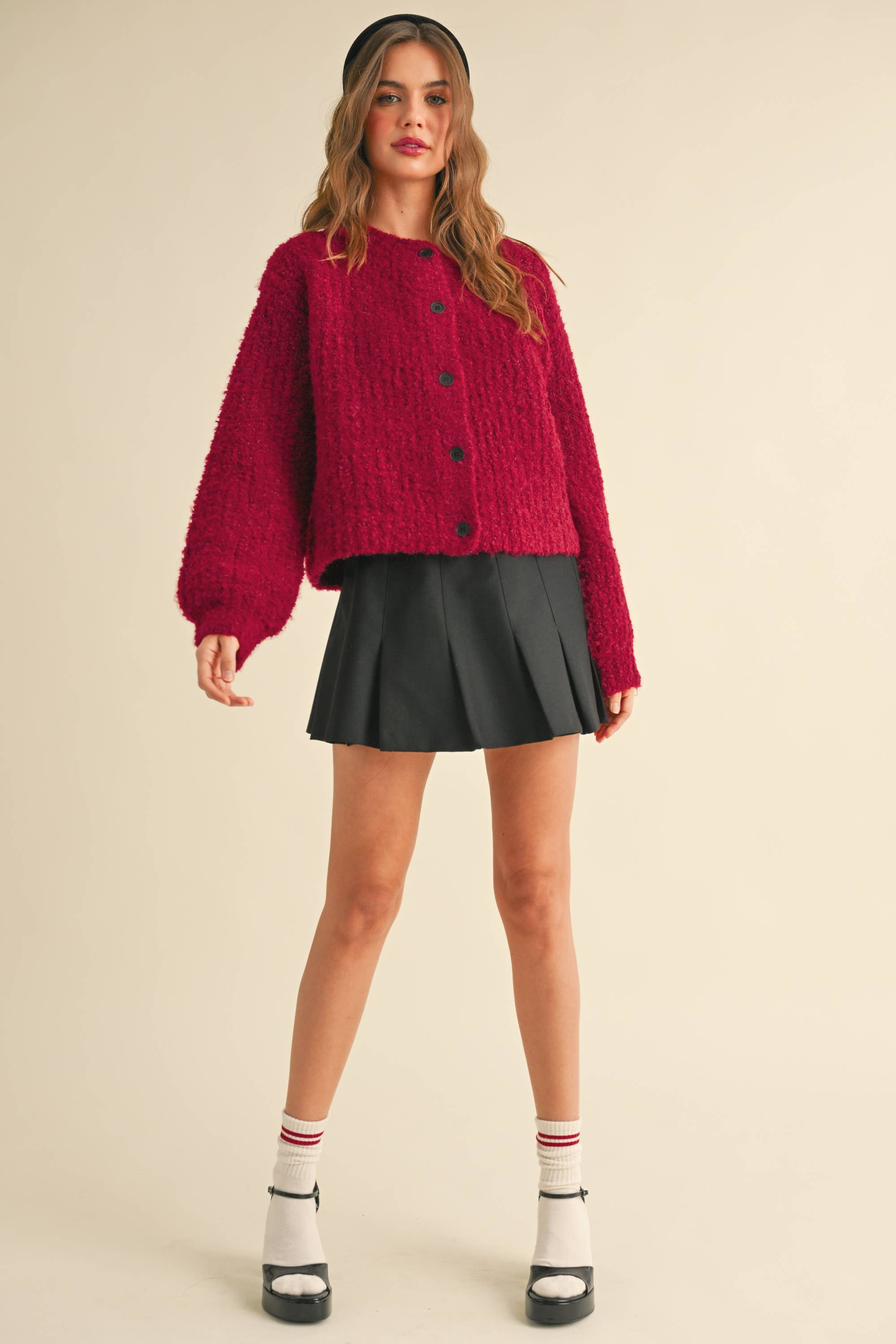 MIOU MUSE HOLLY BERRY SWEATER CARDIGAN