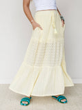 Three Bird Nest Golden Drift Tiered Maxi Skirt - Yellow Yellow
