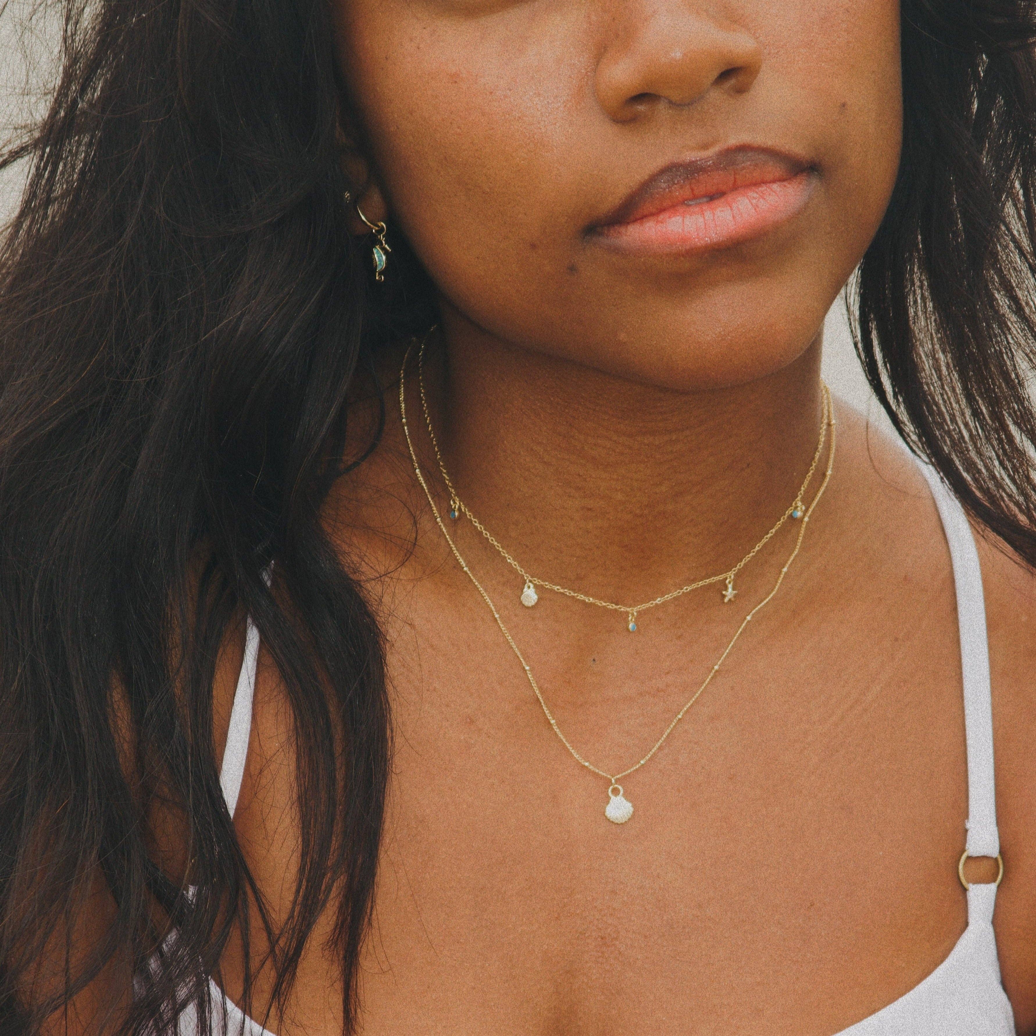 The Salty Gem Shelling Charm Necklace
