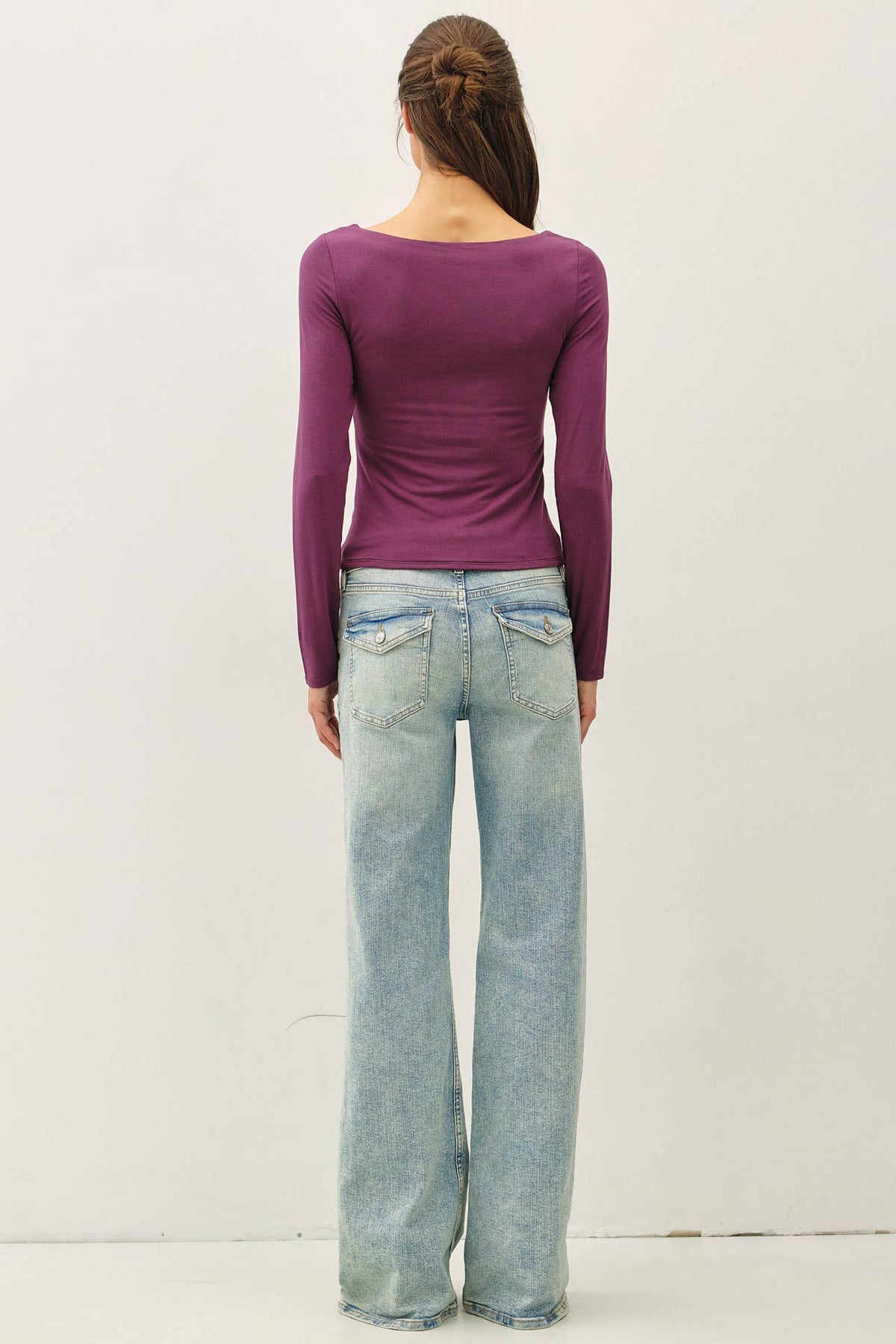 Be Cool BASIC THREADS BOAT NECK LONG SLEEVE TOP