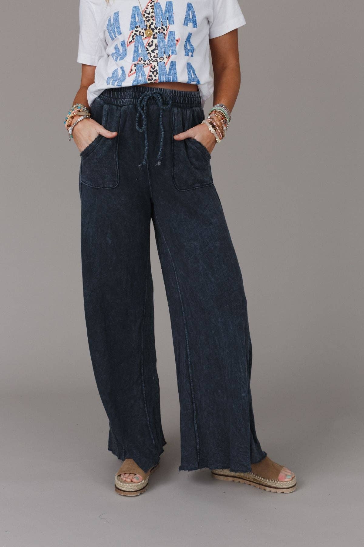 Three Bird Nest Relaxing Robin Wide Leg Pant - New Navy