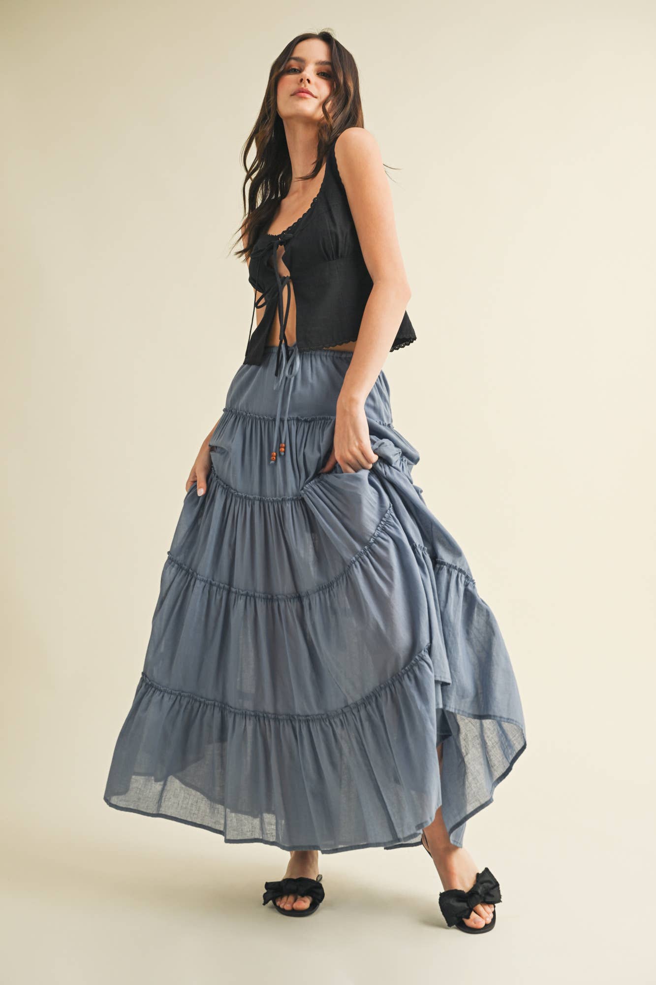 Mustard Seed SIERRA TIERED MAXI SKIRT