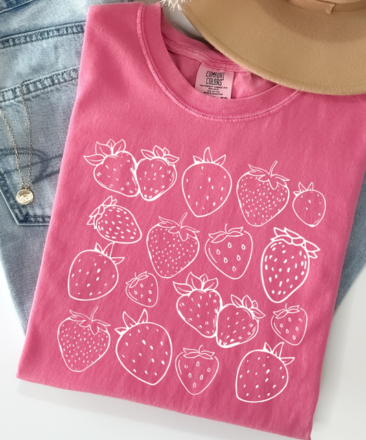 Desert Raine STRAWBERRY SUMMER GRAPHIC TEE Crunchberry Pink