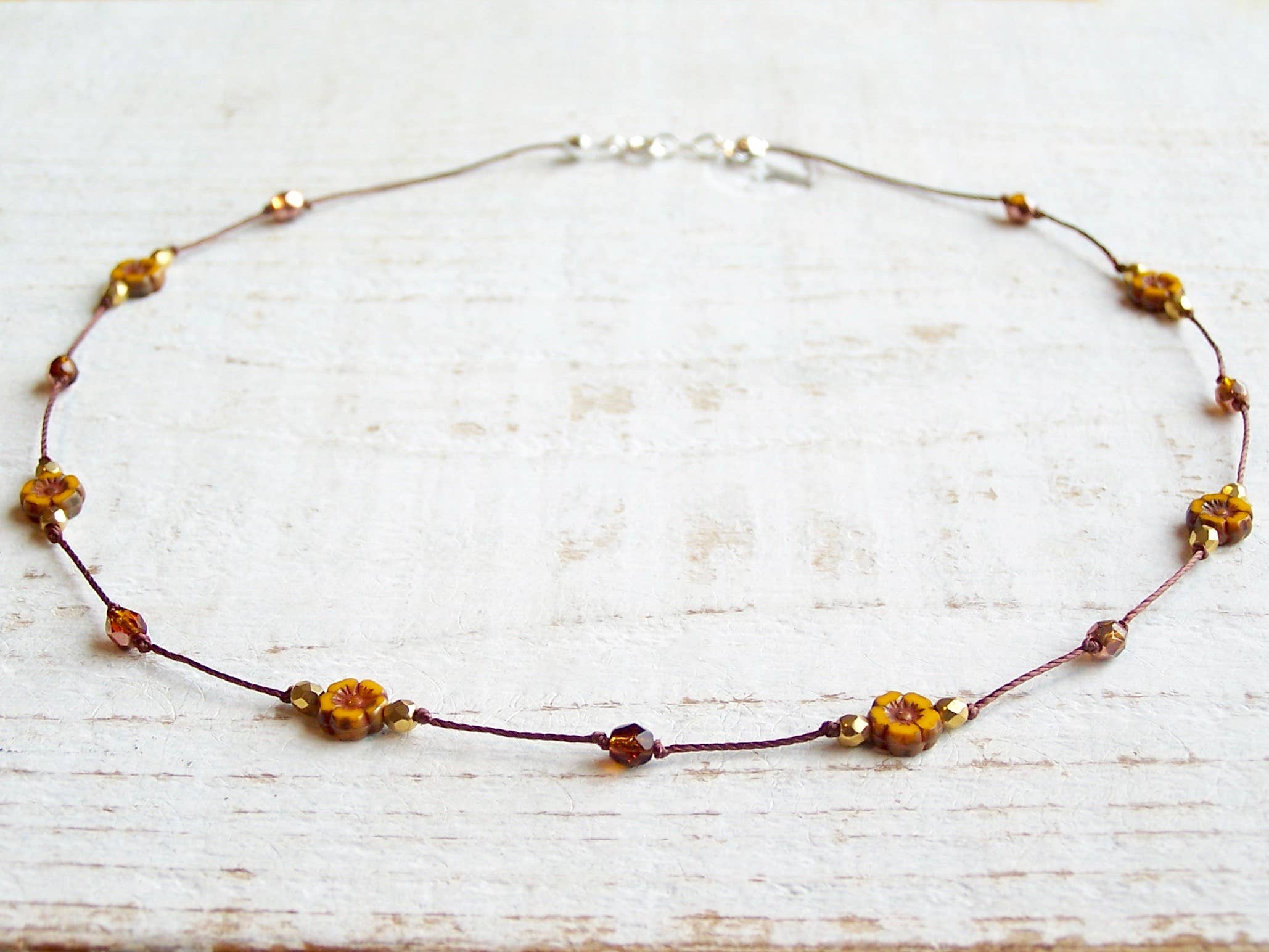 Jo Bird Jewelry Petit Hibiscus Necklace Tangerine