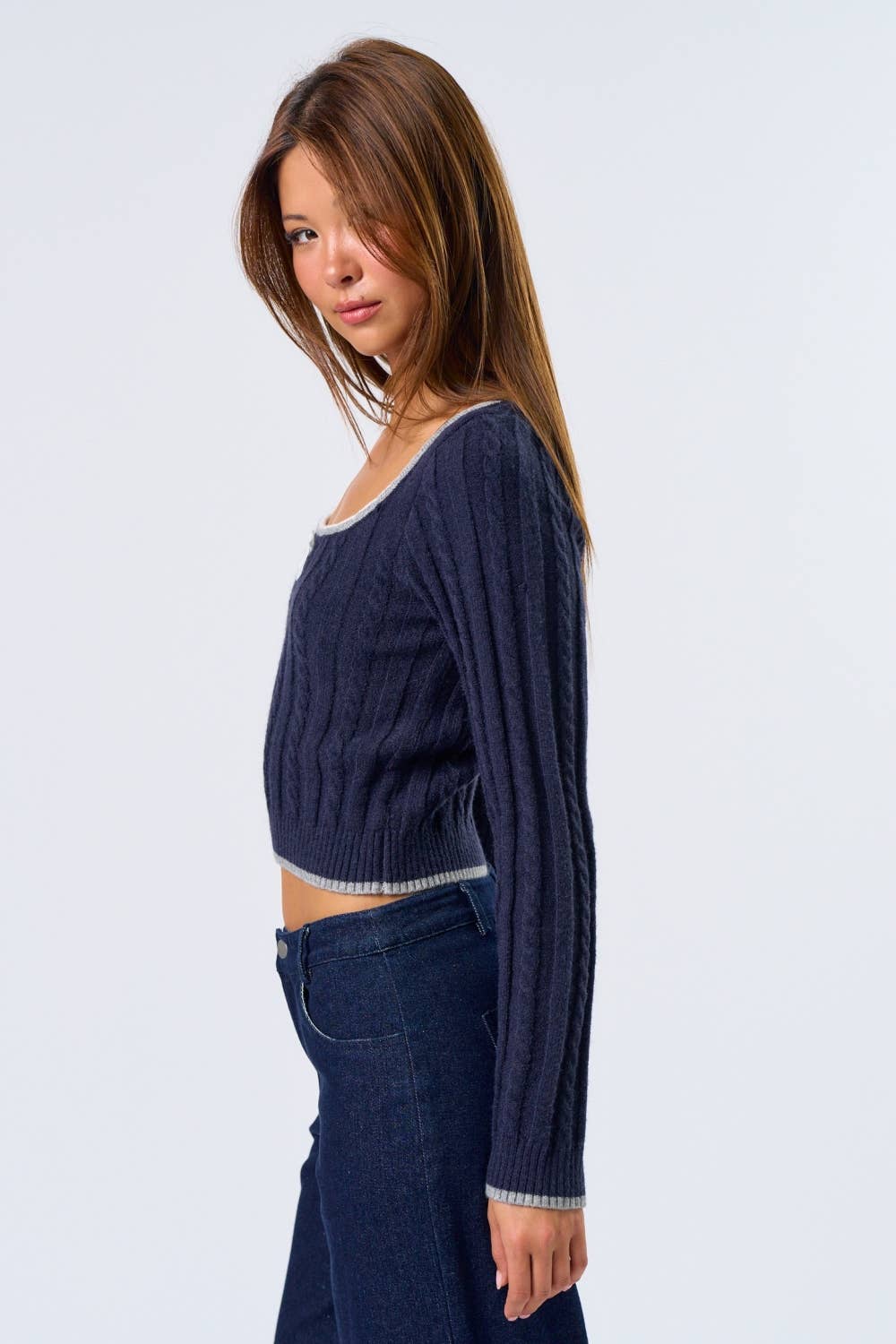 Blue Blush School Girl Sweater Top