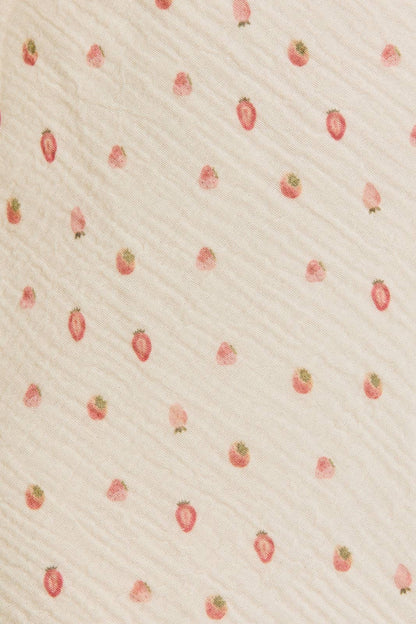 LE LIS SWEETHEART STRAWBERRY PRINTED BABYDOLL TOP