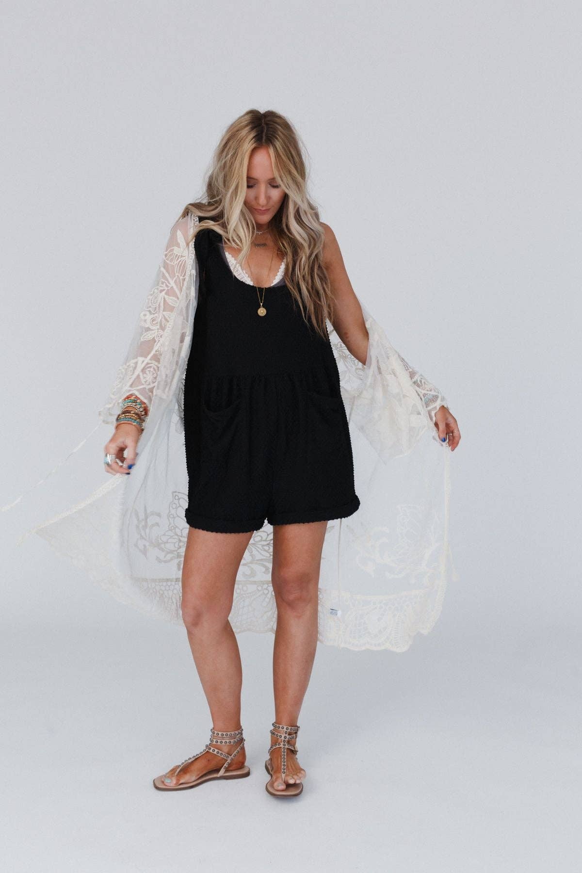 Three Bird Nest Butterfly Beach Kimono - Ivory