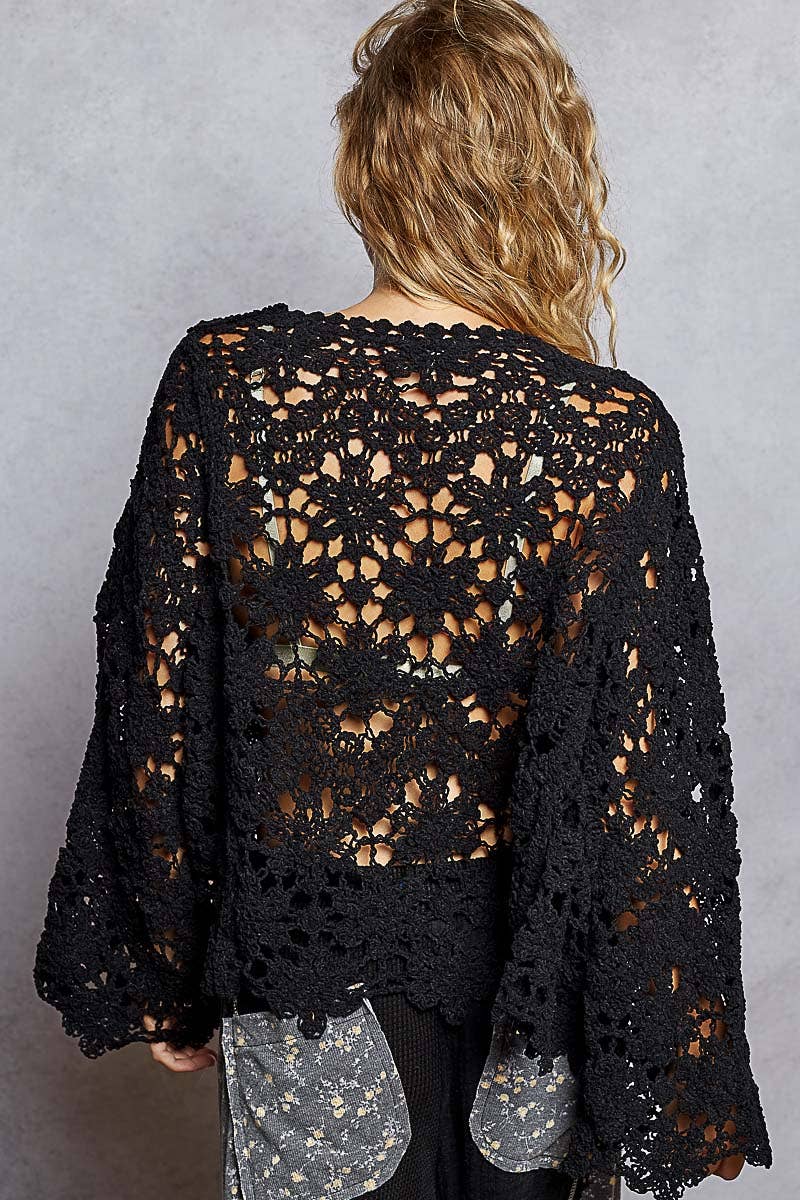 Pol Clothing Bayside Bonfire Crochet Top