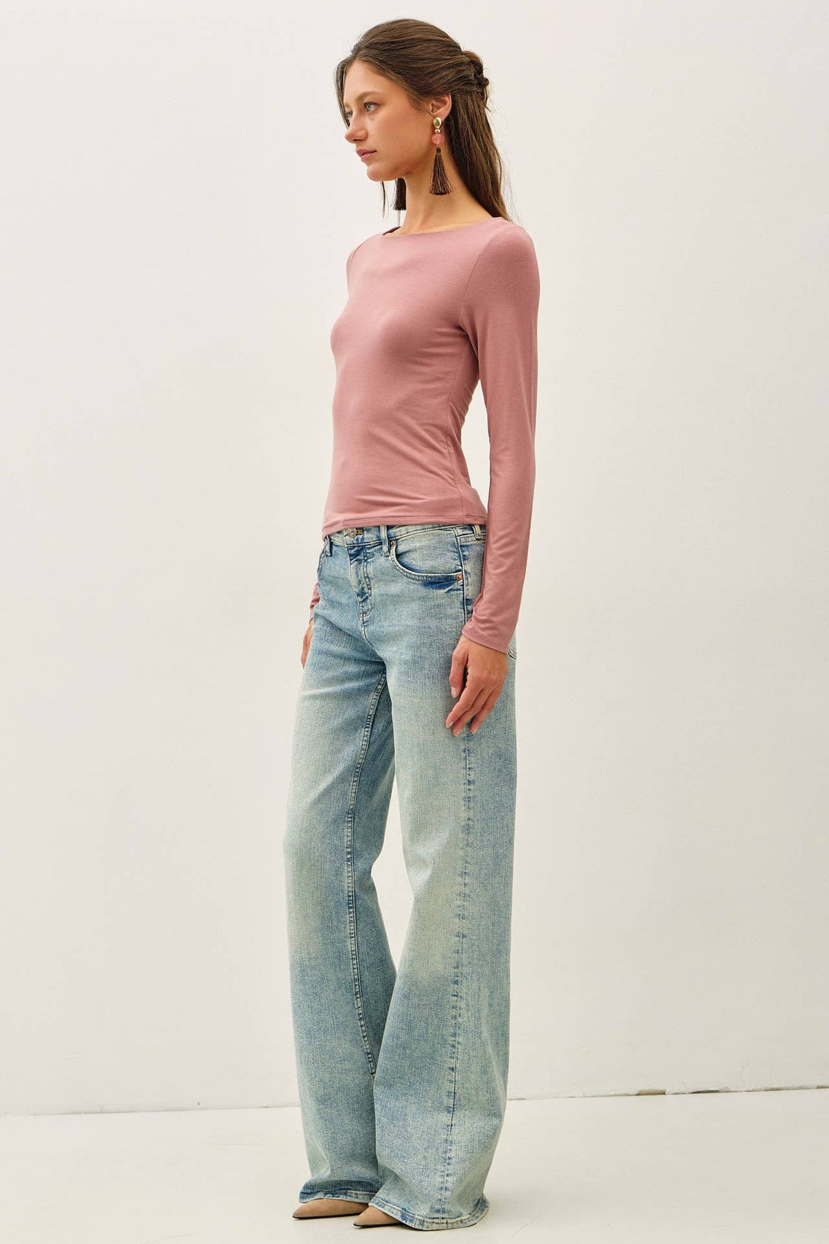 Be Cool BASIC THREADS BOAT NECK LONG SLEEVE TOP