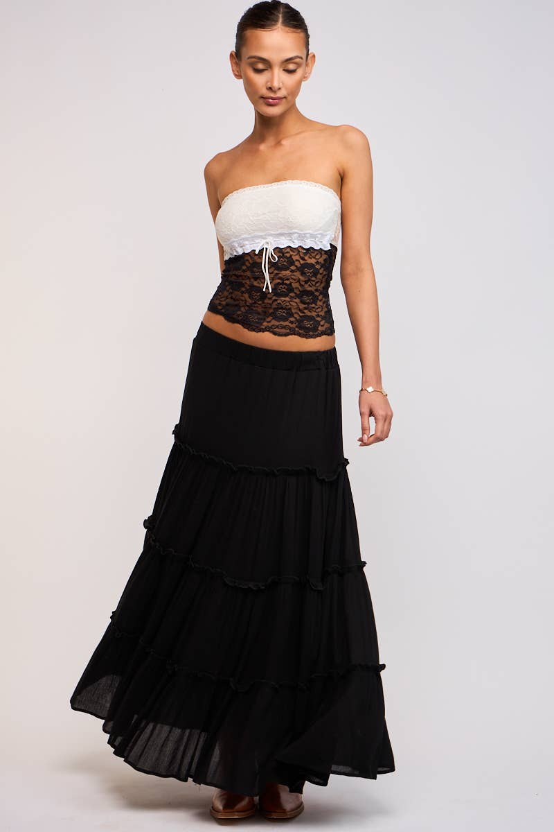 Sky to Moon ELLA TIERED MAXI SKIRT