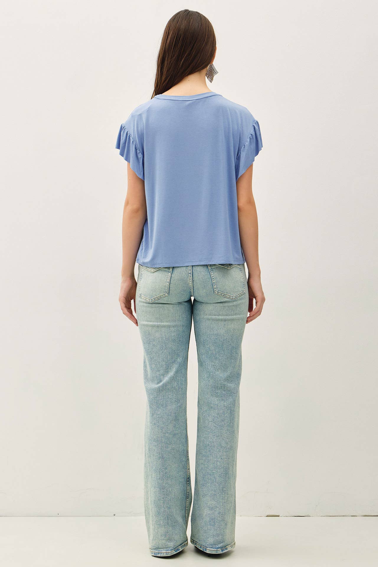 Be Cool BASIC THREADS RUFFLED SHORT SLEEVE TOP