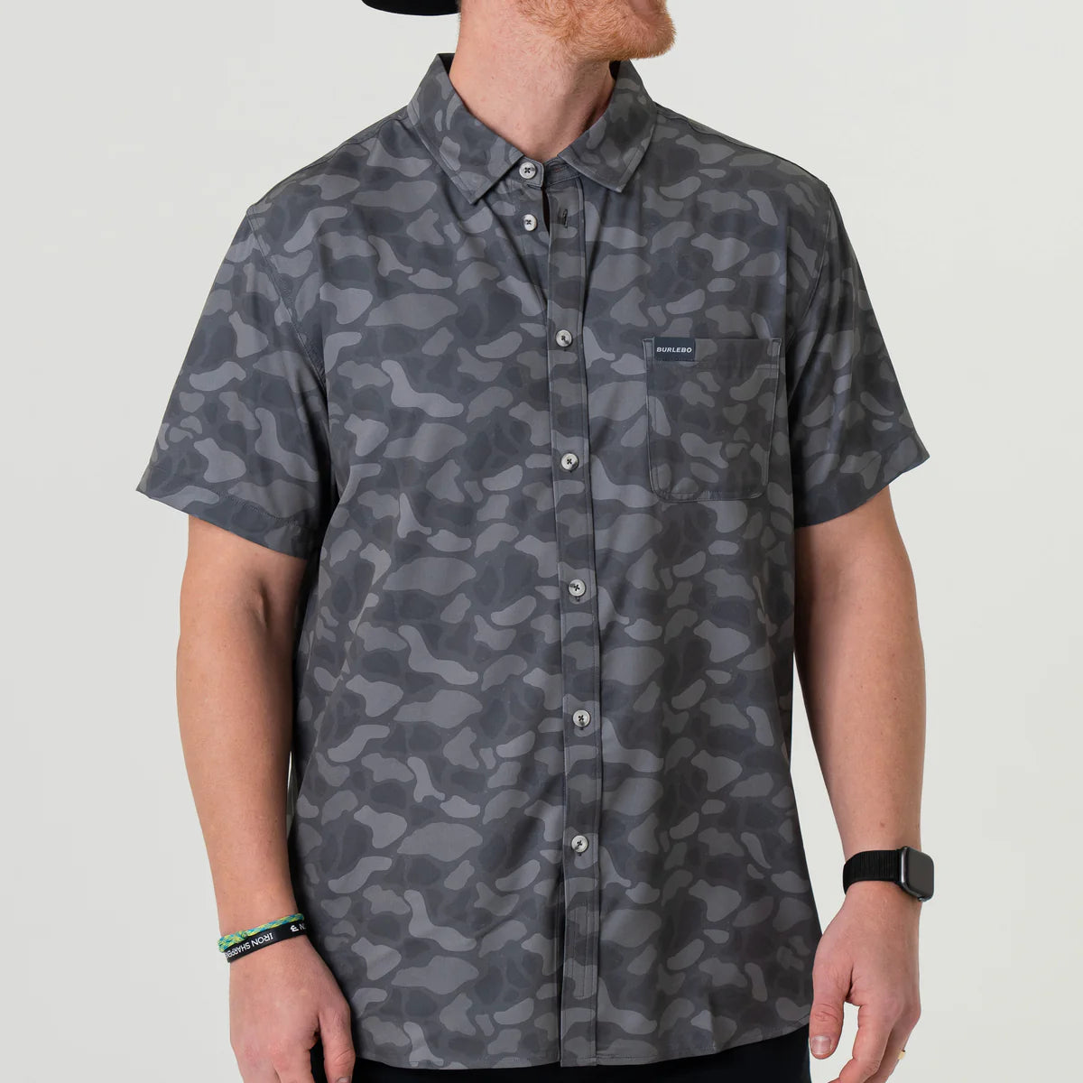 Burlebo PERFORMANCE BUTTON UP Stone Camo